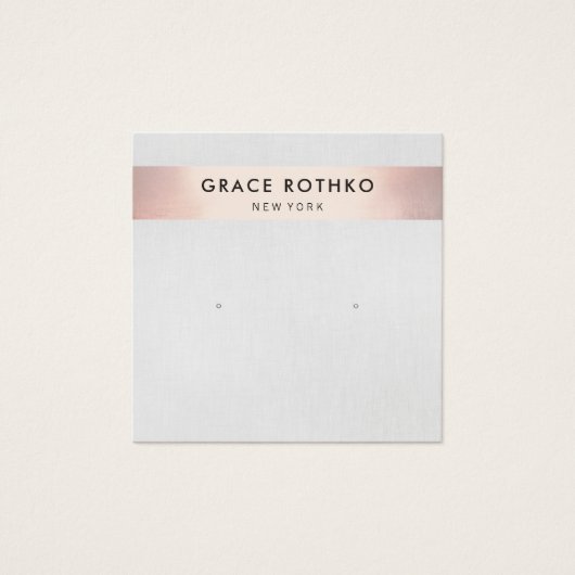 Moderne Roos Gold Stripe Studs die beeldscherm ver Vierkante Visitekaartjes (Voorkant)