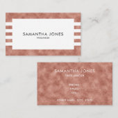 Moderne Roos Gold Texture Stripes Freelancer Visitekaartje (Voorkant / Achterkant)