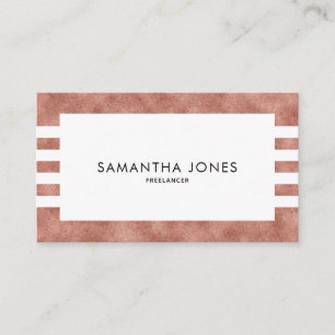Moderne Roos Gold Texture Stripes Freelancer Visitekaartje