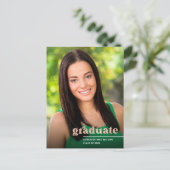 Moderne Roos Gold Typografie 2023 Foto Afstuderen Briefkaart (Staand voorkant)