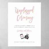Moderne Roos Gold Unplugged Wedding Ceremony Poster (Voorkant)