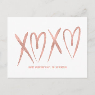 Moderne Roos Gold Valentijn Briefkaart