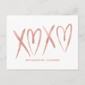 Moderne Roos Gold Valentijn Briefkaart (Voorkant)