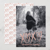 Moderne Roos Gold Valentijn foto-kaart Feestdagenkaart (Voorkant / Achterkant)