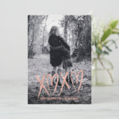 Moderne Roos Gold Valentijn foto-kaart Feestdagenkaart (Staand voorkant)