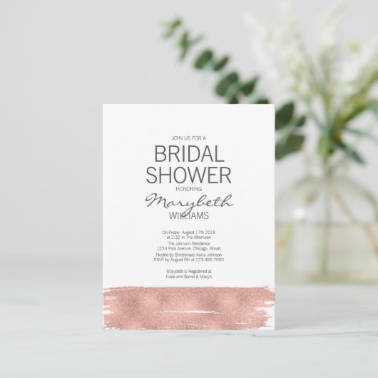 Moderne Roos Gold Vrijgezellenfeest Kaart (Staand voorkant)