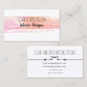 Moderne Roos Gold Waterverf Visitekaartje (Voorkant / Achterkant)