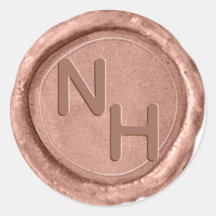 Moderne Roos Gold Wax Seal Monogram Wedding Sticke