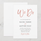 Moderne Roos Gold We zetten Kaart voor uitnodiging (Voorkant / Achterkant)