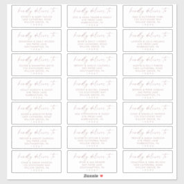 Moderne Roos Gold Wedding Guest Adresetiketten Sticker