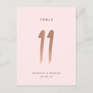 Moderne Roos Gold Wedding Table number 11 Briefkaart