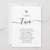 Moderne Roos Gold Wedding Table Number Kaarten (Achterkant)