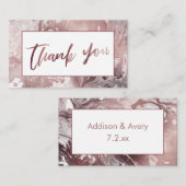 Moderne Roos Gold & White, gemarmerd Dank je Informatiekaartje (Voorkant / Achterkant)