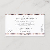 Moderne Roos Gold White Sparking Diamonds Initiale Visitekaartje (Achterkant)
