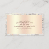 Moderne roos goud en witte marmer make-up artiest visitekaartje (Achterkant)