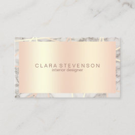 Moderne roos goud & witte marmer interieurontwerpe visitekaartje