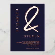 Moderne roos gouden ampersand noemt foto's bruilof