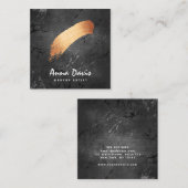 Moderne roos gouden borstels make-up artiest vierkante visitekaartje (Voorkant / Achterkant)