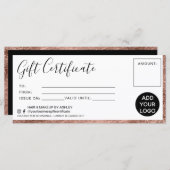 Moderne roos gouden folie eenvoudige cadeaubonnen  (Voorkant / Achterkant)