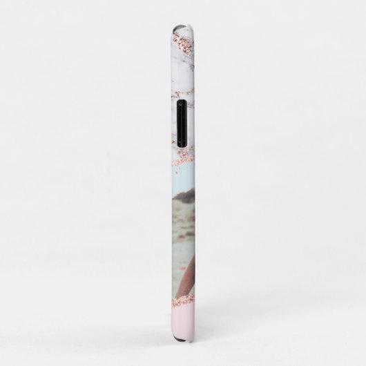 Moderne roos gouden glitter marble blush names fot Case-Mate iPhone case (Achterkant/rechts)