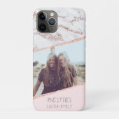 Moderne roos gouden glitter marble blush names fot Case-Mate iPhone case (Achterkant)