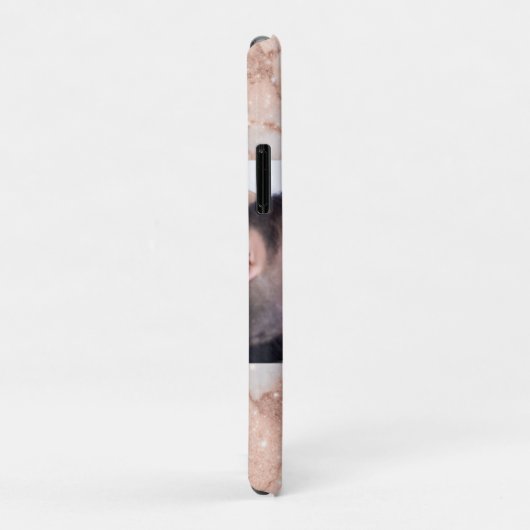 Moderne roos gouden glitter marmeren monogram foto Case-Mate iPhone case (Achterkant/rechts)