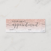 Moderne roos gouden glitter ombre blush afspraak mini visitekaartje (Voorkant)