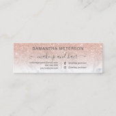 Moderne roos gouden glitter ombre blush afspraak mini visitekaartje (Achterkant)
