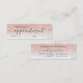 Moderne roos gouden glitter ombre blush afspraak mini visitekaartje (Voorkant / Achterkant)