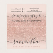 Moderne roos gouden glitter ombre blush afspraak visitekaartje (Buitenkant ongevouwen)