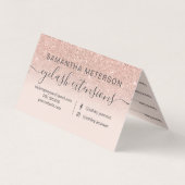 Moderne roos gouden glitter ombre blush afspraak visitekaartje (Achterkant)