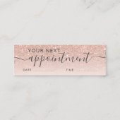 Moderne roos gouden glitter ombre blush mini visitekaartje (Voorkant)