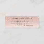 Moderne roos gouden glitter ombre blush mini visitekaartje (Achterkant)
