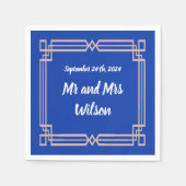 Moderne Roos gouden grens marineblauw cocktail nap Servet (Voorkant)