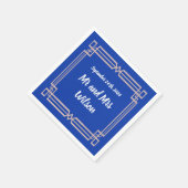 Moderne Roos gouden grens marineblauw cocktail nap Servet (Hoek)