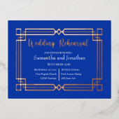 Moderne Roos gouden Kaart marineblauw repetitie (Voorkant)