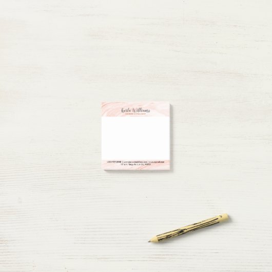 Moderne Roos-gouden marmertruien Post-it® Notes (Op bureau)