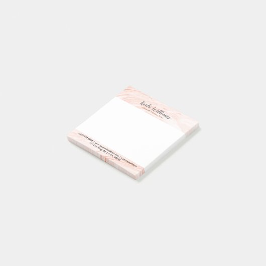 Moderne Roos-gouden marmertruien Post-it® Notes (Schuin)