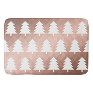 Moderne roos gouden meetkundige kerstbomen badmat