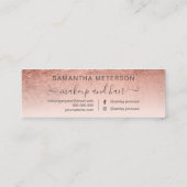 Moderne roos gouden mobre foil blush afspraak mini visitekaartje (Achterkant)