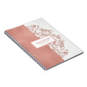 Moderne Roos-gouden textuur & cirkels op wit Notitieboek (Rechterzijde)