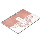 Moderne Roos-gouden textuur & cirkels op wit Notitieboek (Linkerzijde)