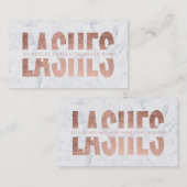 moderne roos gouden tipolaire marmer visitekaartje (Voorkant / Achterkant)