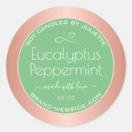 Moderne Roos gouden verpakkingsetiketten licht gro Ronde Sticker