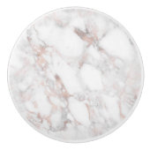 Moderne Roos-gouden & witte faux marmeren steen Keramische Knop (Voorkant)