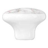 Moderne Roos-gouden & witte faux marmeren steen Keramische Knop (Zijkant)