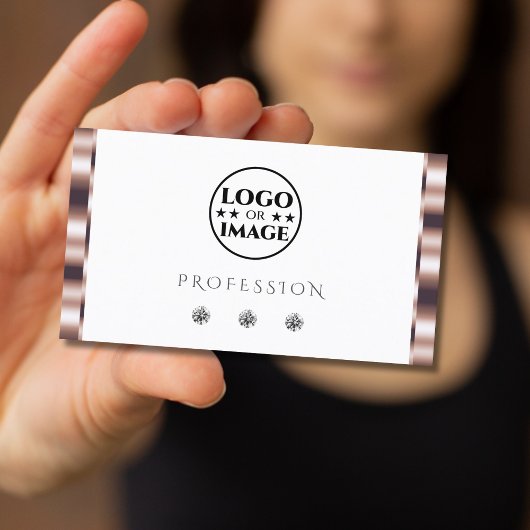 Moderne Roos gouden witte mousserende diamanten Vo Visitekaartje