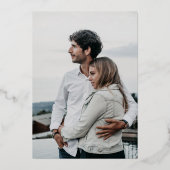 Moderne roos gouden zwarte initialen 4 foto's brui folie uitnodiging (Achterkant)