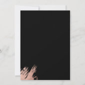 Moderne roos gouden zwarte lijst trouwerij kaart (Achterkant)