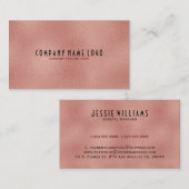 Moderne Roos-goudglassstructuur Visitekaartje (Voorkant / Achterkant)